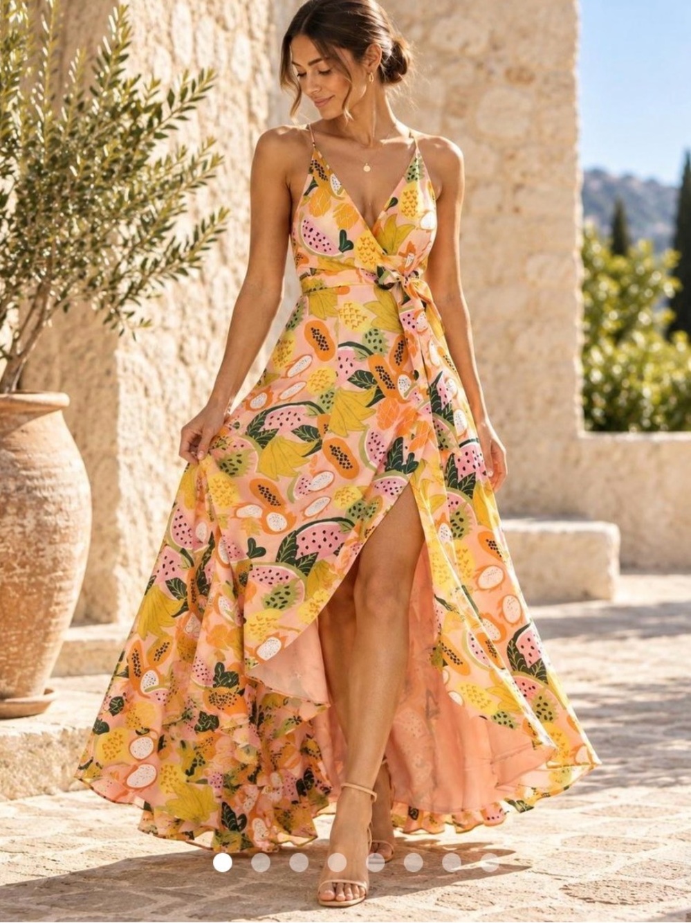 NWT Tropical Print Wrap Maxi Dress - Hutch by Anthropologie